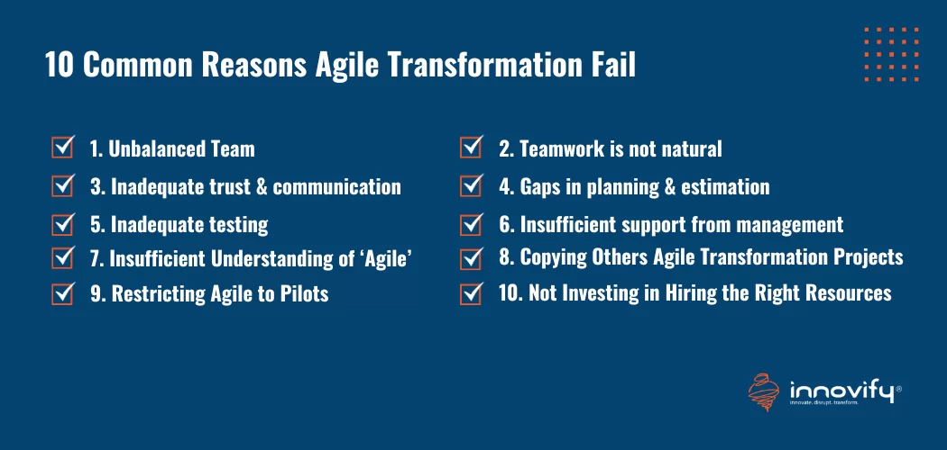 10 Common Reasons Agile Transformation Fail