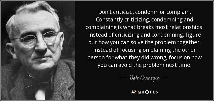 Dont criticise condemn 